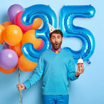 Balon din Folie Metalizata, Flippy, Figurina Cifra, Tema Aniversare 100 cm, Ambalaj Individual, Pai inclus, Umflare cu