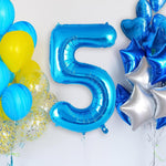 Balon din Folie Metalizata, Flippy, Figurina Cifra, Tema Aniversare 100 cm, Ambalaj Individual, Pai inclus, Umflare cu