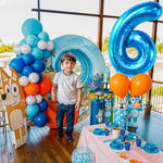 Balon din Folie Metalizata Flippy, Figurina Cifra, Tema Aniversare 100 cm, Ambalaj Individual, Pai inclus, Umflare cu