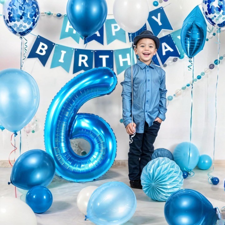 Balon din Folie Metalizata Flippy, Figurina Cifra, Tema Aniversare 100 cm, Ambalaj Individual, Pai inclus, Umflare cu