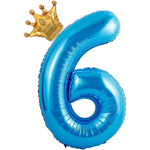 Balon din Folie Metalizata Flippy, Figurina Cifra si Coroana, Tema Aniversare 100 cm, Ambalaj Individual, Pai inclus,