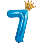 Balon din Folie Metalizata Flippy, Figurina Cifra si Coroana, Tema Aniversare 100 cm, Ambalaj Individual, Pai inclus,