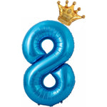 Balon din Folie Metalizata Flippy, Figurina Cifra si Coroana, Tema Aniversare 100 cm, Ambalaj Individual, Pai inclus,