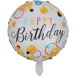 Balon din Folie Metalizata, Flippy, Figurine, Model 6, Happy Birthday, Tematica Aniversare, 45 cm, Ambalaj Individual,