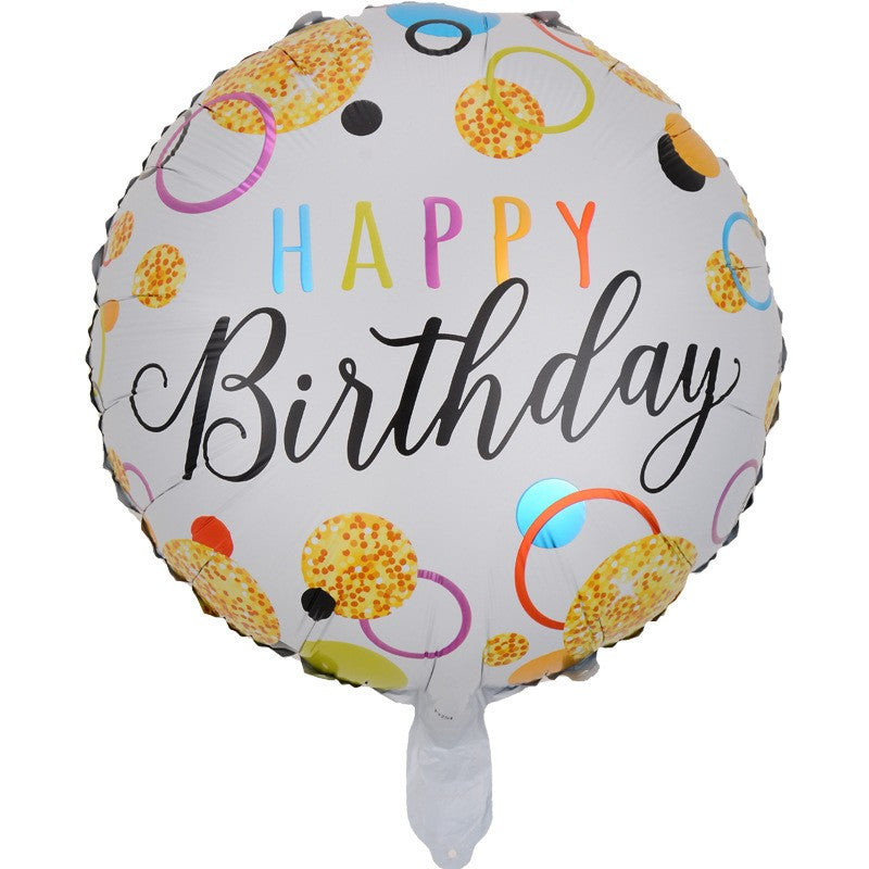 Balon din Folie Metalizata, Flippy, Figurine, Model 6, Happy Birthday, Tematica Aniversare, 45 cm, Ambalaj Individual,