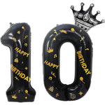 Balon din Folie Metalizata Flippy, Figurina Cifra, Scris Happy Birthday, Tema Aniversare 100 cm, Ambalaj Individual,