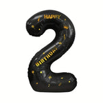 Balon din Folie Metalizata Flippy, Figurina Cifra, Scris Happy Birthday, Tema Aniversare 100 cm, Ambalaj Individual,