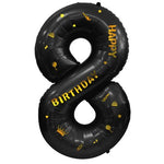 Balon din Folie Metalizata Flippy, Figurina Cifra, Scris Happy Birthday, Tema Aniversare 100 cm, Ambalaj Individual,