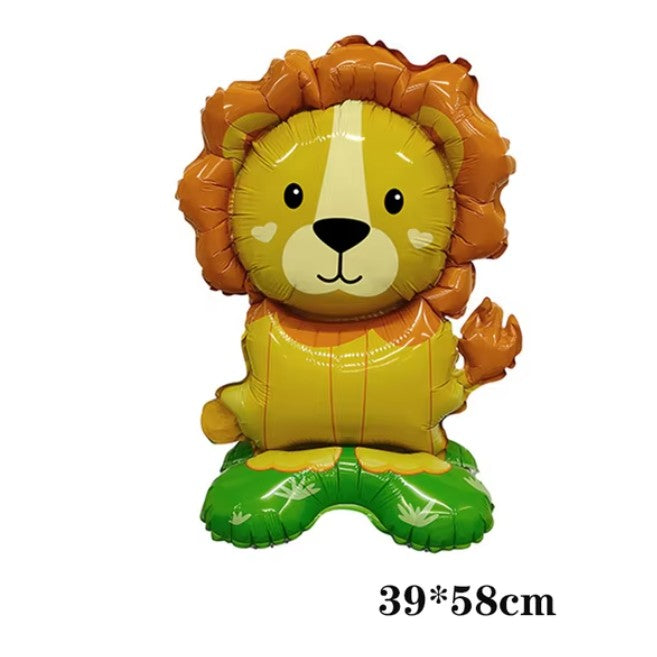 Balon din Folie Metalizata, Flippy, Mini Figurine Animalute, Model Leu, Tematica Aniversare, 39x58 cm, Ambalaj