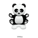 Balon din Folie Metalizata, Flippy, Figurine Animăluțe, Model Panda, 43x59cm, Ambalaj Individual, Pai Inclus, Umflare