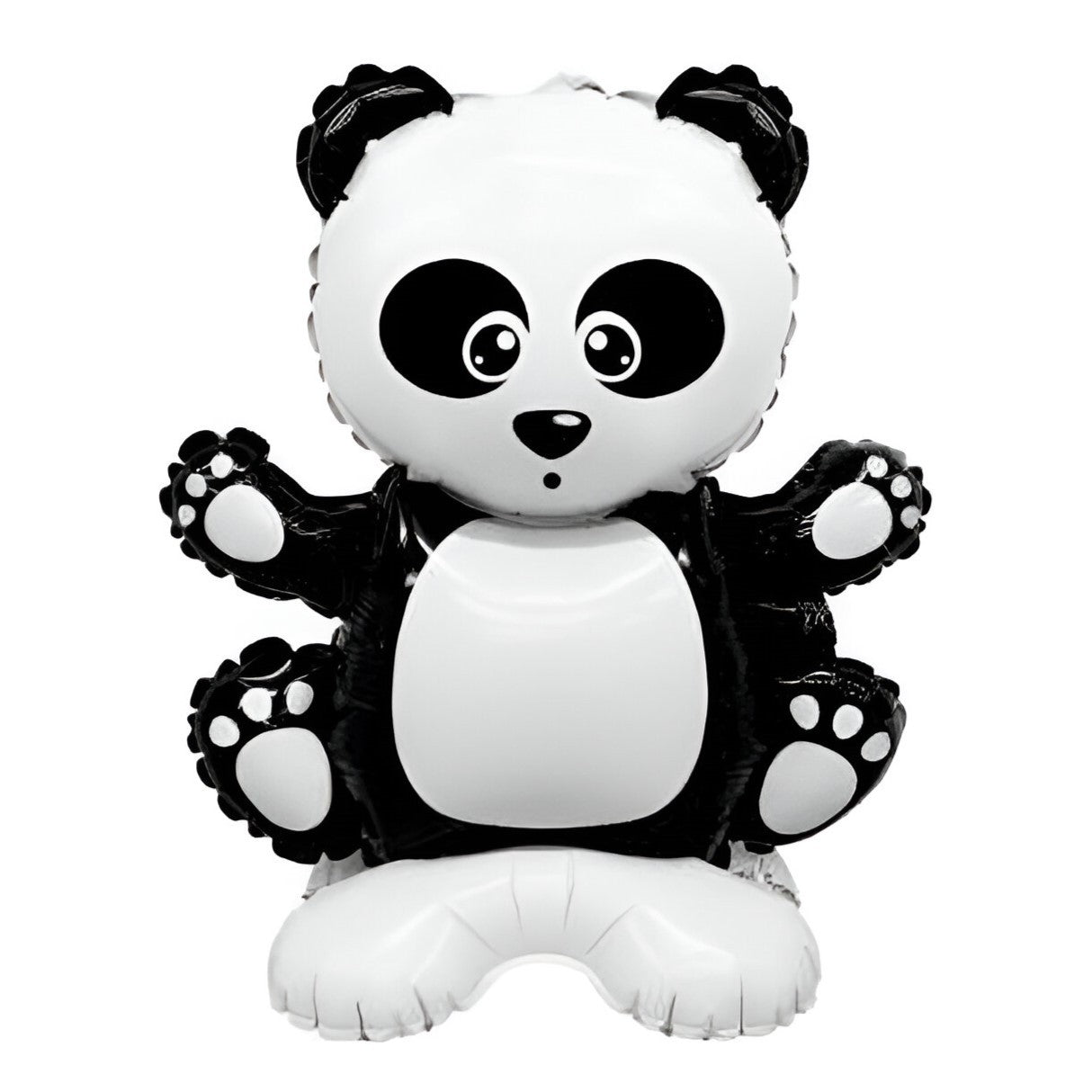 Balon din Folie Metalizata, Flippy, Figurine Animăluțe, Model Panda, 43x59cm, Ambalaj Individual, Pai Inclus, Umflare