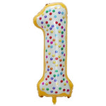 Balon din Folie Metalizata Flippy, Figurina Cifra, Model Candy, Tema Aniversare 100 cm, Ambalaj Individual, Pai inclus,