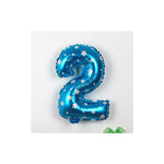 Balon din Folie Metalizata Flippy, Figurina Cifra, Imprimeu Stele, Tema Aniversare 80 cm, Ambalaj Individual, Pai