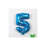 Balon din Folie Metalizata Flippy, Figurina Cifra, Imprimeu Stele, Tema Aniversare 80 cm, Ambalaj Individual, Pai