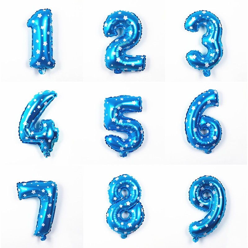Balon din Folie Metalizata Flippy, Figurina Cifra, Imprimeu Stele, Tema Aniversare 80 cm, Ambalaj Individual, Pai