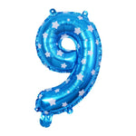 Balon din Folie Metalizata Flippy, Figurina Cifra, Imprimeu Stele, Tema Aniversare 80 cm, Ambalaj Individual, Pai