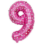 Balon din Folie Metalizata Flippy, Figurina Cifra, Imprimeu Inimi, Tema Aniversare 80 cm, Ambalaj Individual, Pai