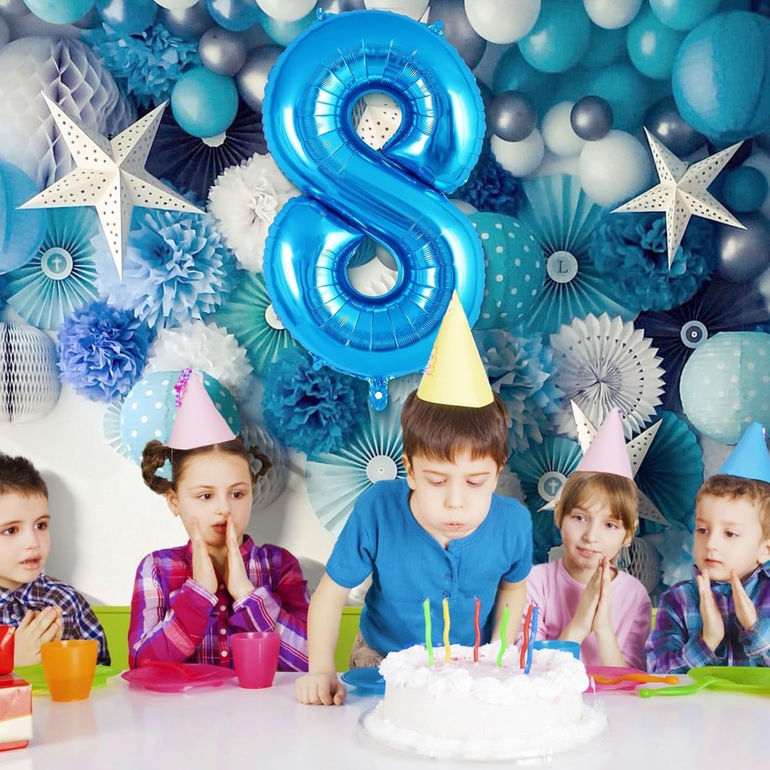 Balon din Folie Metalizata Flippy, Figurina Cifra, Tema Aniversare 40 cm, Ambalaj Individual, Pai inclus, Umflare cu