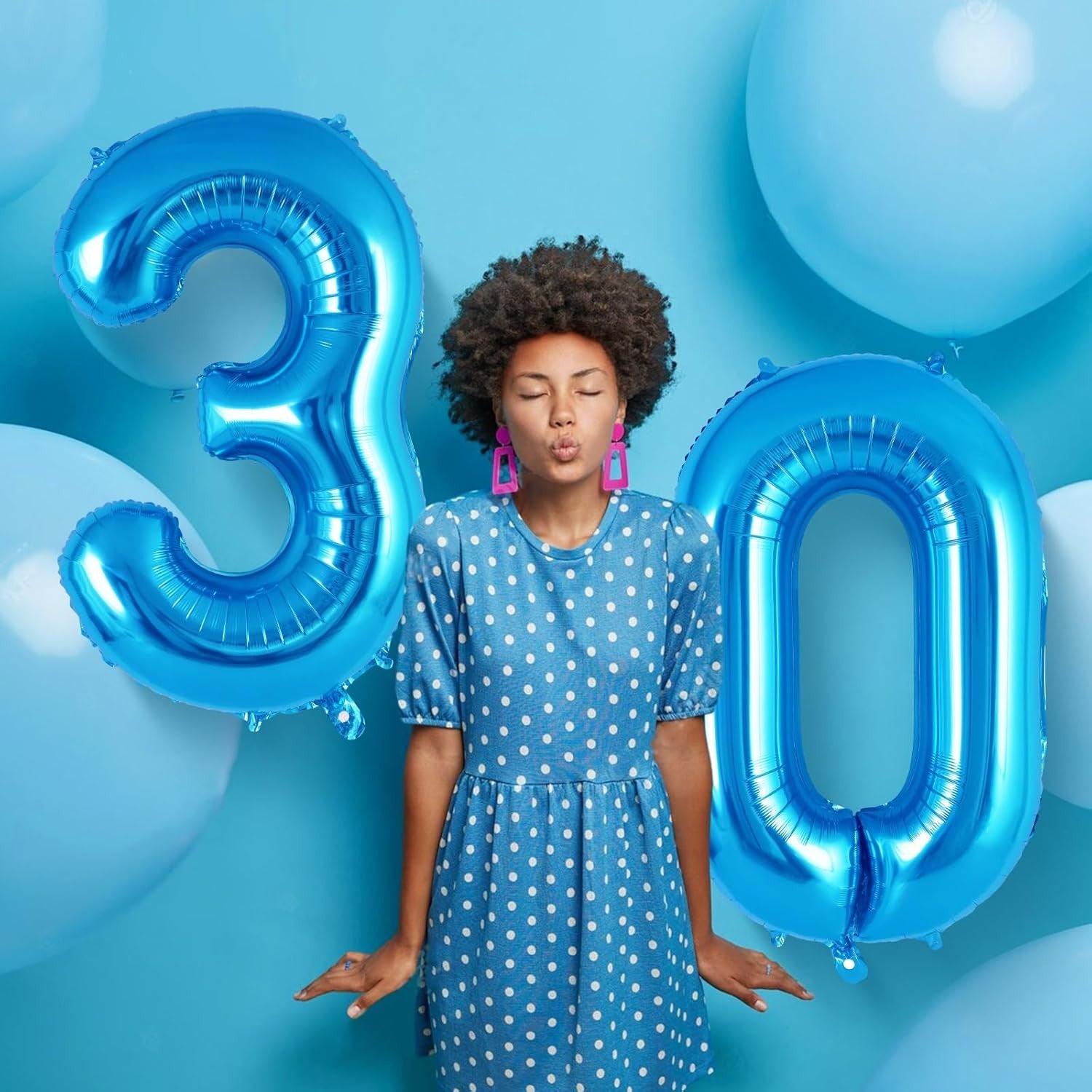 Balon din Folie Metalizata Flippy, Figurina Cifra, Tema Aniversare 40 cm, Ambalaj Individual, Pai inclus, Umflare cu