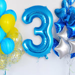 Balon din Folie Metalizata Flippy, Figurina Cifra, Tema Aniversare 40 cm, Ambalaj Individual, Pai inclus, Umflare cu