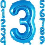 Balon din Folie Metalizata Flippy, Figurina Cifra, Tema Aniversare 40 cm, Ambalaj Individual, Pai inclus, Umflare cu