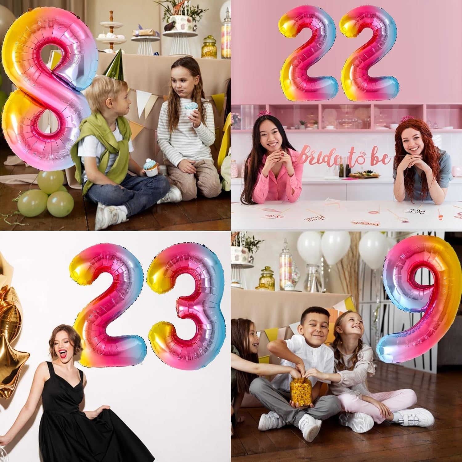 Balon din Folie Metalizata Flippy, Figurina Cifra, Tema Aniversare 40 cm, Ambalaj Individual, Pai inclus, Umflare cu