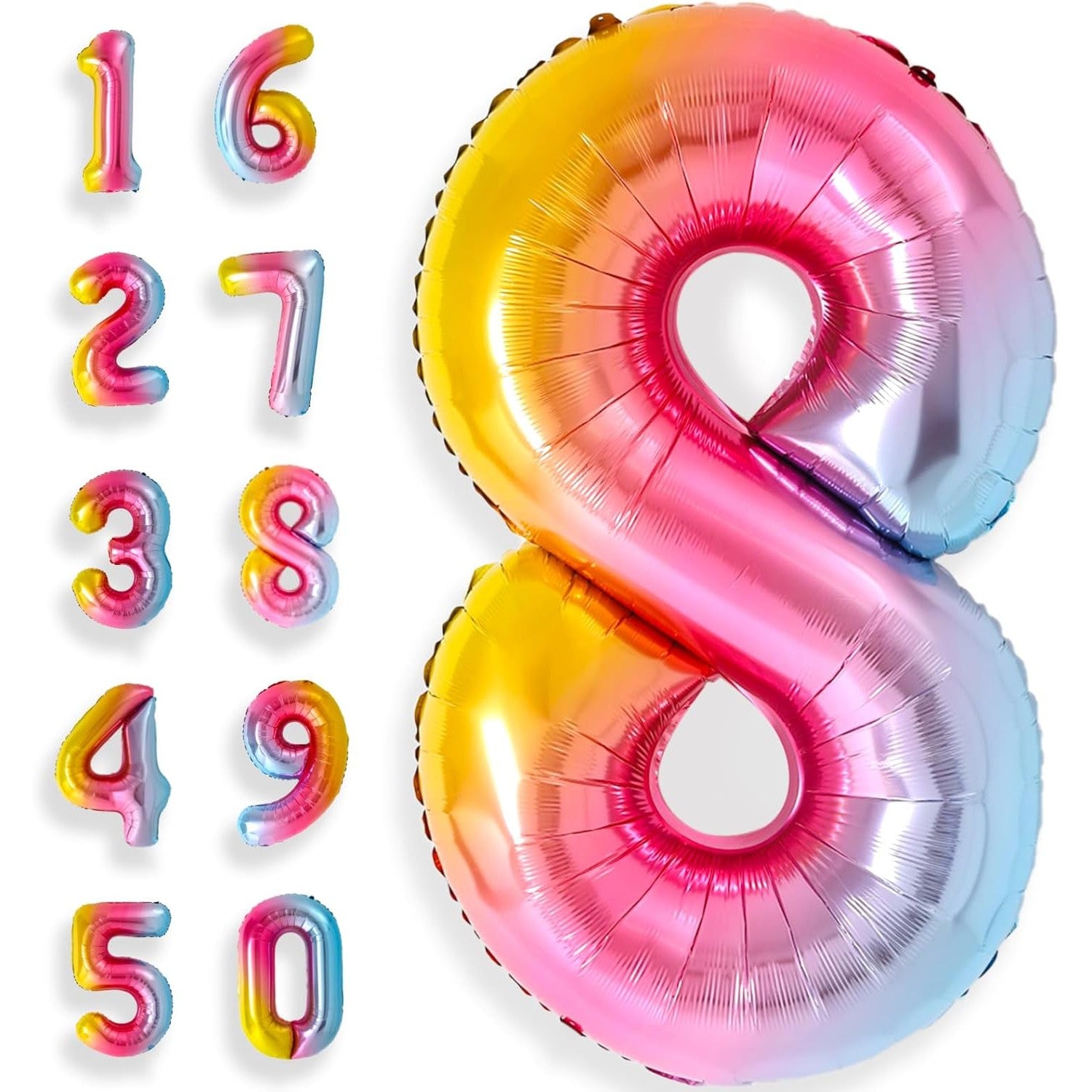 Balon din Folie Metalizata Flippy, Figurina Cifra, Tema Aniversare 40 cm, Ambalaj Individual, Pai inclus, Umflare cu