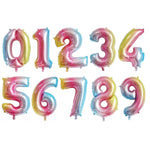 Balon din Folie Metalizata Flippy, Figurina Cifra, Tema Aniversare 40 cm, Ambalaj Individual, Pai inclus, Umflare cu