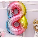 Balon din Folie Metalizata Flippy, Figurina Cifra, Tema Aniversare 40 cm, Ambalaj Individual, Pai inclus, Umflare cu