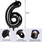 Balon din Folie Metalizata Flippy, Figurina Cifra, Tema Aniversare 40 cm, Ambalaj Individual, Pai inclus, Umflare cu
