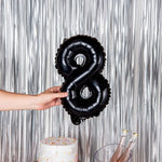 Balon din Folie Metalizata Flippy, Figurina Cifra, Tema Aniversare 40 cm, Ambalaj Individual, Pai inclus, Umflare cu