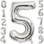 Balon din Folie Metalizata Flippy, Figurina Cifra, Tema Aniversare 40 cm, Ambalaj Individual, Pai inclus, Umflare cu