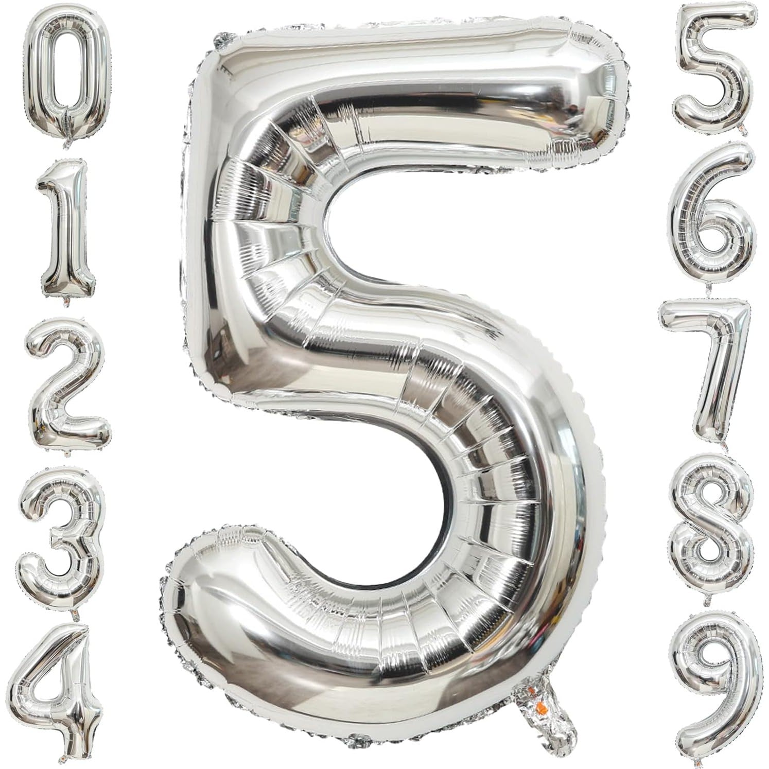 Balon din Folie Metalizata Flippy, Figurina Cifra, Tema Aniversare 40 cm, Ambalaj Individual, Pai inclus, Umflare cu