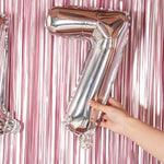 Balon din Folie Metalizata Flippy, Figurina Cifra, Tema Aniversare 40 cm, Ambalaj Individual, Pai inclus, Umflare cu