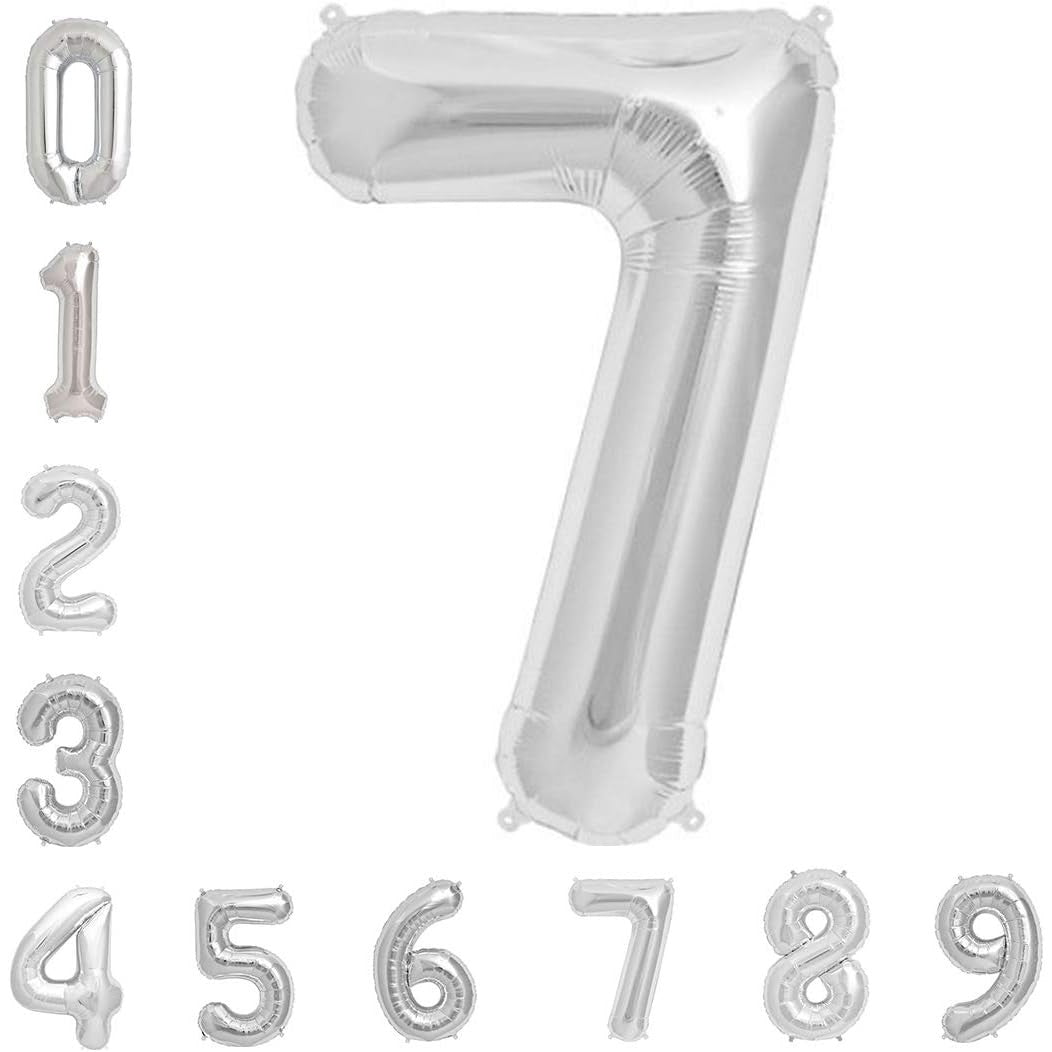 Balon din Folie Metalizata Flippy, Figurina Cifra, Tema Aniversare 40 cm, Ambalaj Individual, Pai inclus, Umflare cu