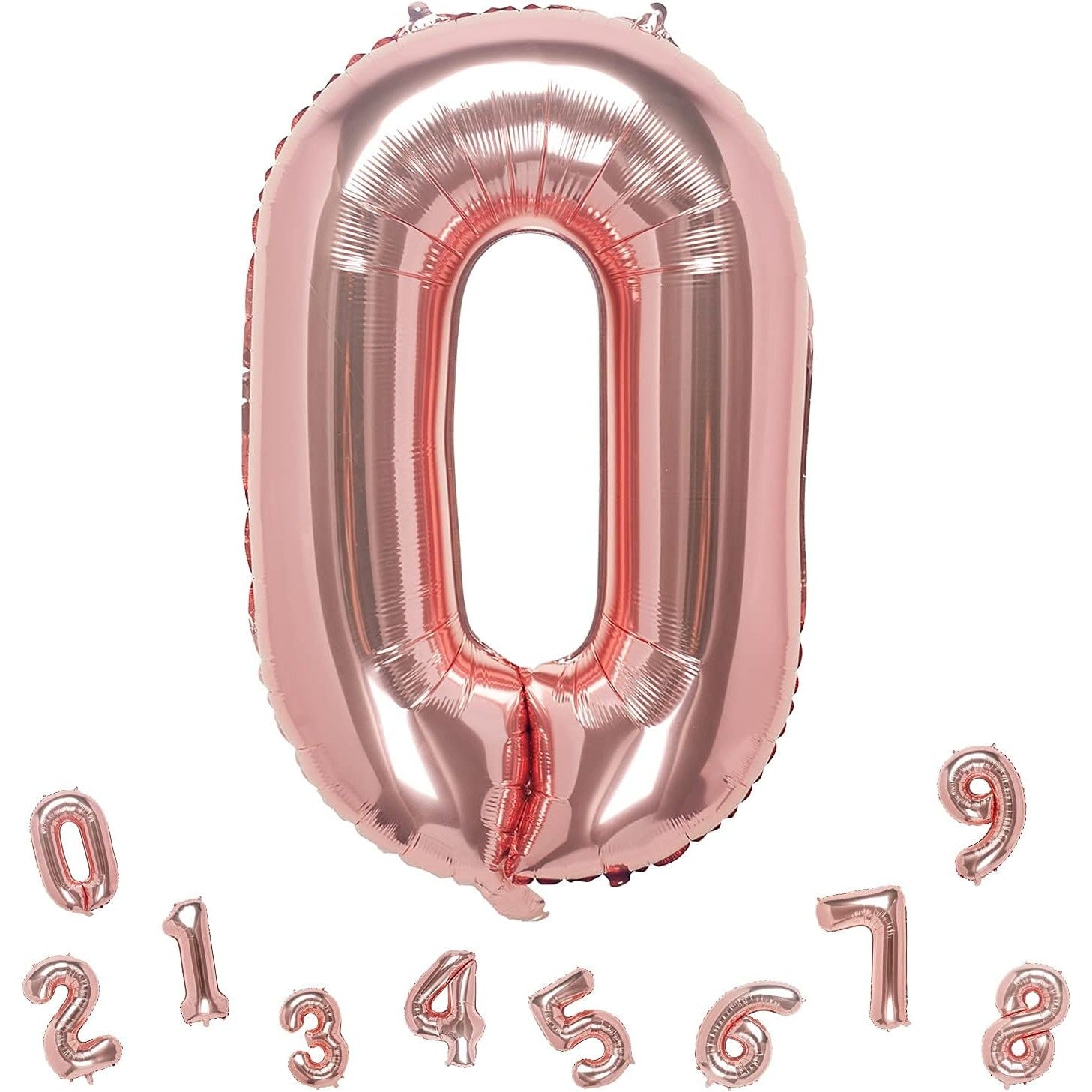 Balon din Folie Metalizata Flippy, Figurina Cifra, Tema Aniversare 80 cm, Ambalaj Individual, Pai inclus, Umflare cu
