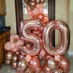 Balon din Folie Metalizata Flippy, Figurina Cifra, Tema Aniversare 80 cm, Ambalaj Individual, Pai inclus, Umflare cu