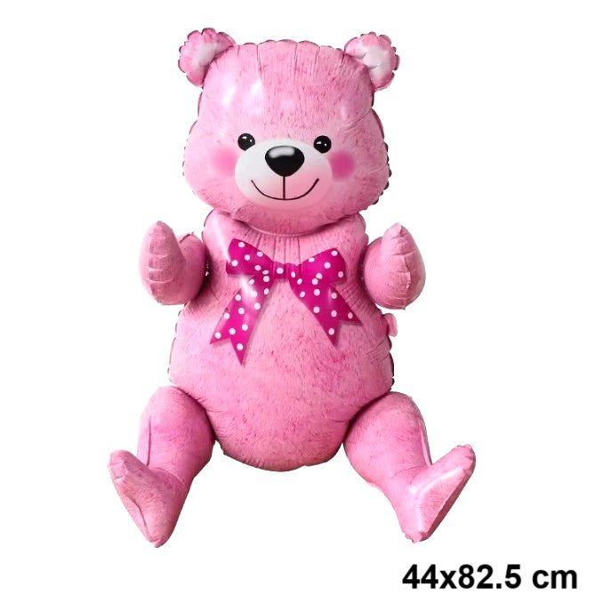 Balon din Folie Metalizata, Flippy, Figurina Animalute, Model Ursulet Asezat, Tematica Aniversare, 44x82.5 cm, Ambalaj