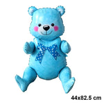 Balon din Folie Metalizata, Flippy, Figurina Animalute, Model Ursulet Asezat, Tematica Aniversare, 44x82.5 cm, Ambalaj