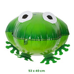 Balon din Folie Metalizata, Flippy, Figurina Animata, Model Broasca, 53x40 cm, Ambalaj Individual, Pai Inclus, Umflare