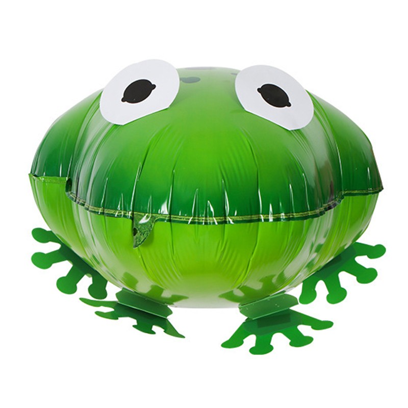 Balon din Folie Metalizata, Flippy, Figurina Animata, Model Broasca, 53x40 cm, Ambalaj Individual, Pai Inclus, Umflare