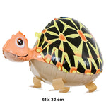 Balon din Folie Metalizata, Flippy, Figurina Animata, Model Broasca Testoasa, 61x32 cm, Ambalaj Individual, Pai Inclus,