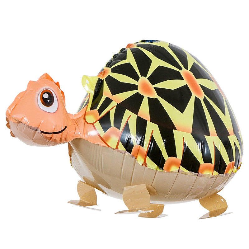 Balon din Folie Metalizata, Flippy, Figurina Animata, Model Broasca Testoasa, 61x32 cm, Ambalaj Individual, Pai Inclus,