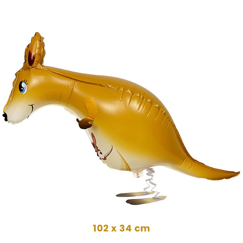 Balon din Folie Metalizata, Flippy, Figurina Animata, Model Cangur, 102x34 cm, Ambalaj Individual, Pai Inclus, Umflare