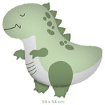 Balon din Folie Metalizata, Flippy, Figurina Animata, Model Dinozaur, 55 x 54 cm, Ambalaj Individual, Pai Inclus,