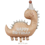 Balon din Folie Metalizata, Flippy, Figurina Animata, Model Dinozaur Happy Birthday, 80 x 77 cm, Ambalaj Individual,
