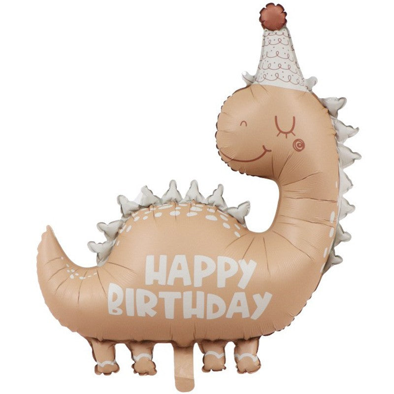 Balon din Folie Metalizata, Flippy, Figurina Animata, Model Dinozaur Happy Birthday, 80 x 77 cm, Ambalaj Individual,