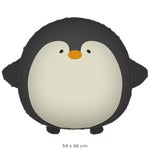 Balon din Folie Metalizata, Flippy, Figurina Animata, Model Pinguin, 54 x 48 cm, Ambalaj Individual, Pai Inclus,