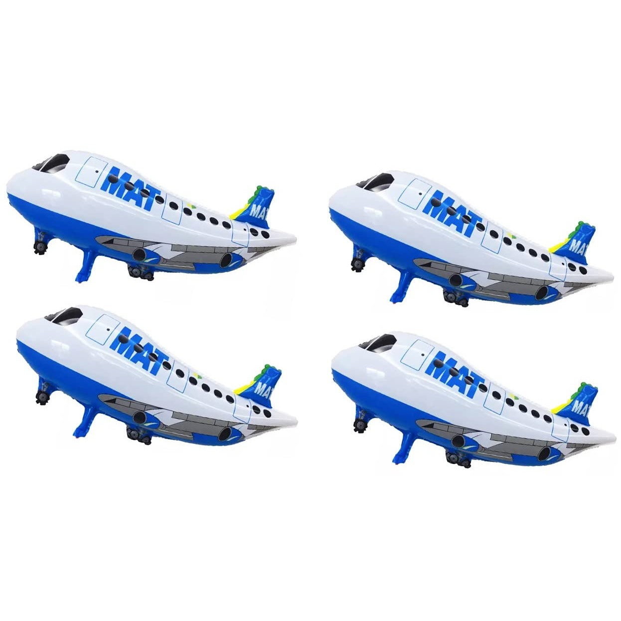 Balon din Folie Metalizata, Flippy, Figurina Avion, Tema Aeronava, 44x82.5 cm, Ambalaj Individual, Pai Inclus, Umflare