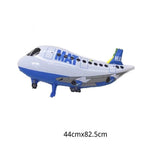 Balon din Folie Metalizata, Flippy, Figurina Avion, Tema Aeronava, 44x82.5 cm, Ambalaj Individual, Pai Inclus, Umflare